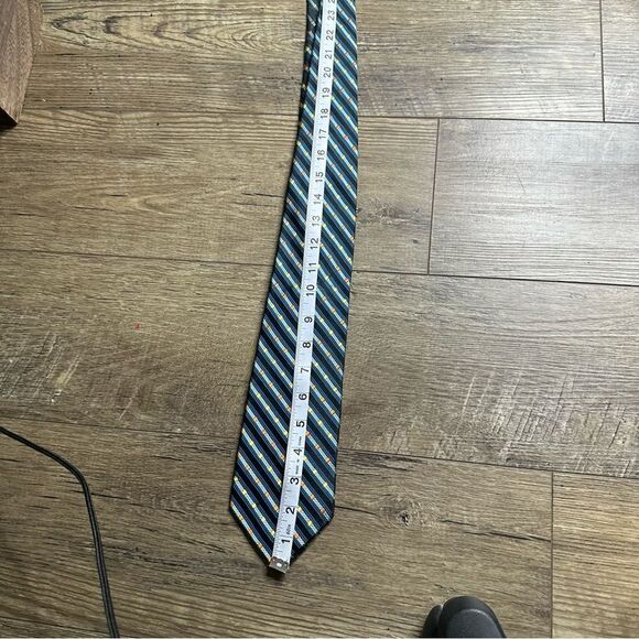 Bruno Piattelli Navy/Orange/Yellow Designer Tie - Picture 8 of 10